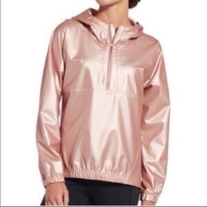 CALIA Anywhere Metallic Foil Perforated Half Zip Jacket